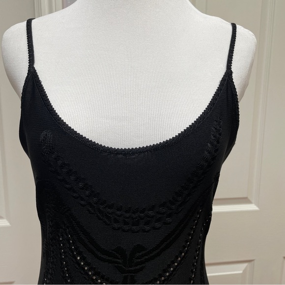 John Galliano Silk brocade black bias cut slip dress - Picture 5 of 16